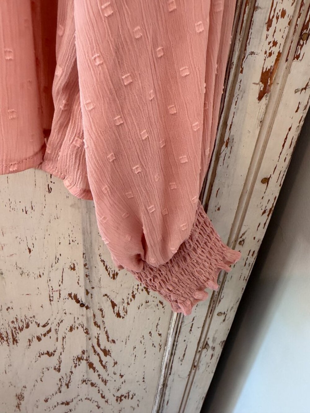 RACHEL ZOE SWISS DOT RUFFLE TRIM BOHO BLOUSE - Picture 6 of 6